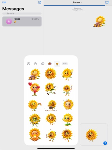 Radiant Sunflower Stickers iPad screenshot