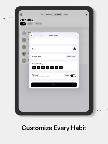 Habit Tracker - Habittr iPad screenshot