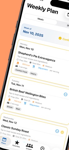 Weekly Meal Planner AI screenshot