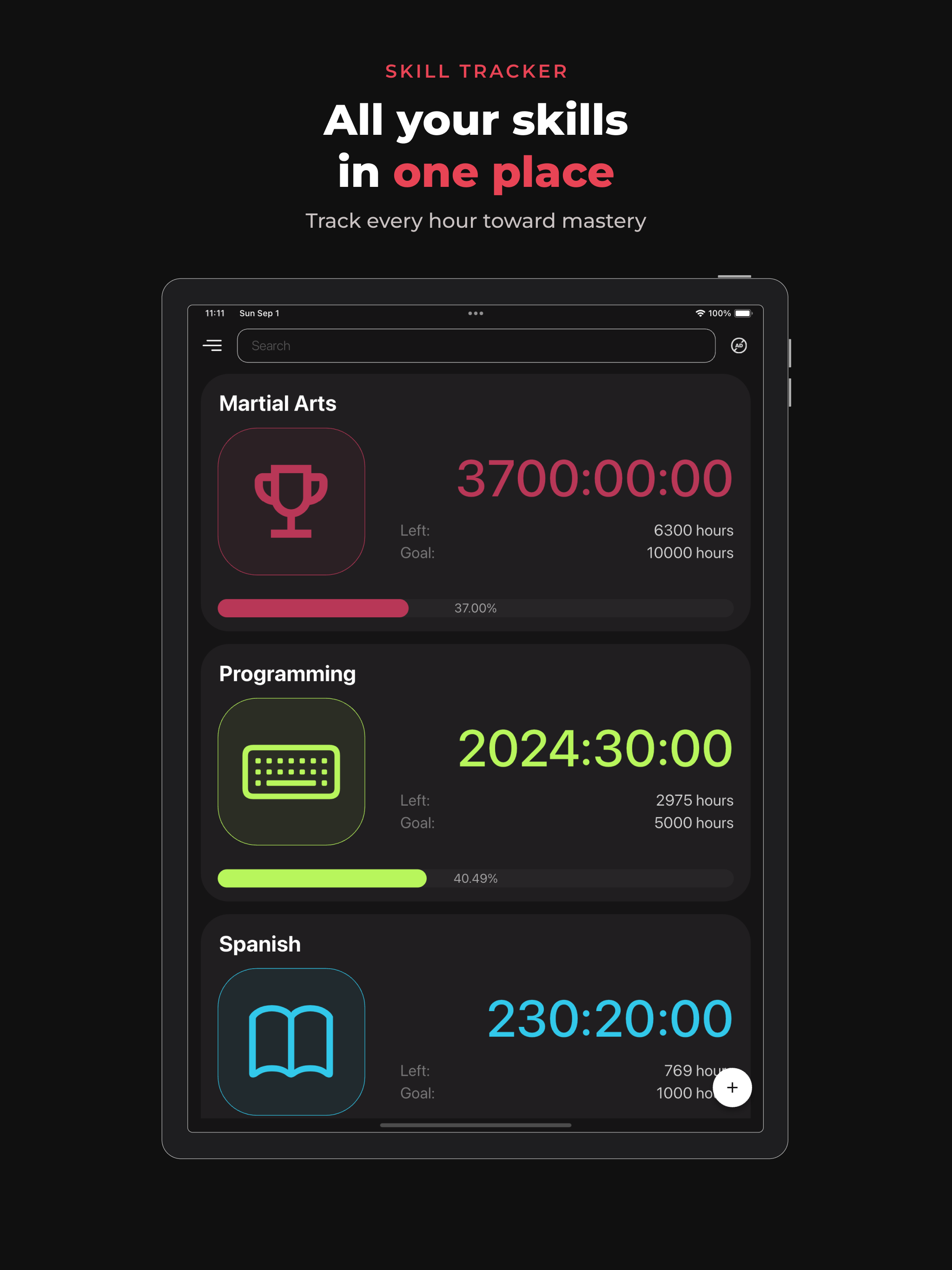 10000 Hours: Skill Tracker screenshot 6