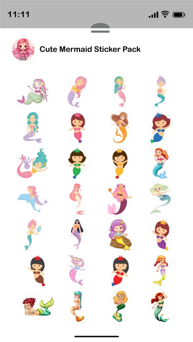Cute Mermaid Stickers Pack Screenshot