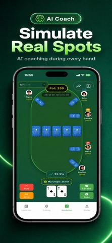 Poker Trainer AI -Texas Holdem iPhone screenshot