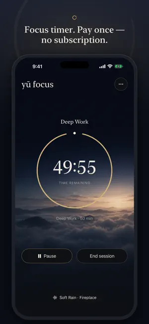 Yū Focus: Timer & Sounds screenshot 1