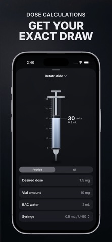 Milligram - Peptide Tracker screenshot