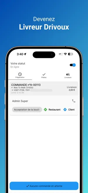 Drivoux Livreur - Livraison screenshot 1