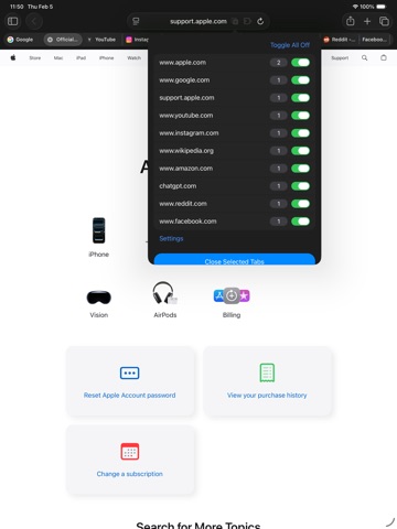 CloseTabs for Safari iPad screenshot