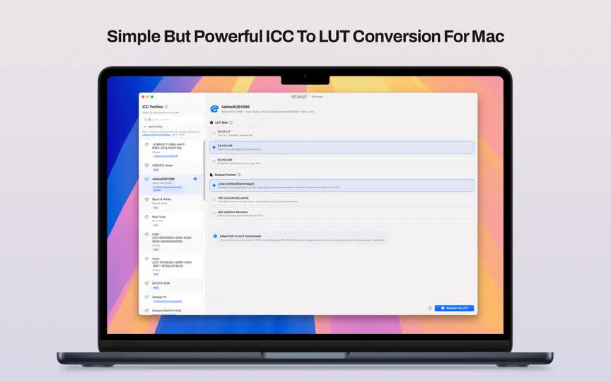 Скриншот LUT-Lab: ICC To LUT Conversion на iPhone 1