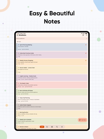 ColorNine Notepad Notes iPad screenshot