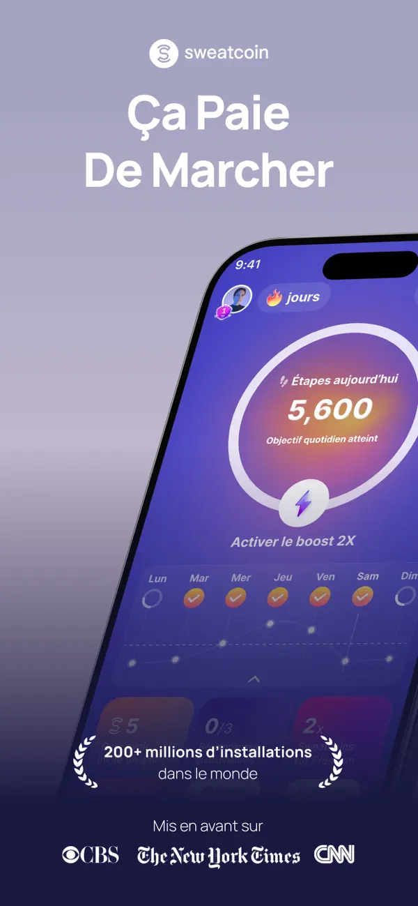 Screenshot #1 pour Sweatcoin・Podometre et Marche
