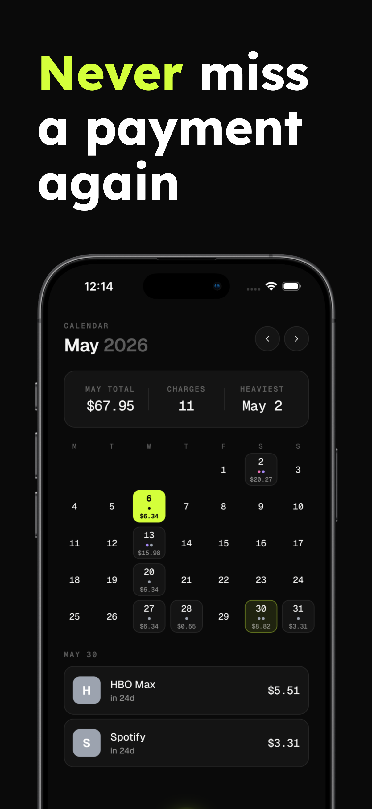 Payitly: Subscriptions & Bills