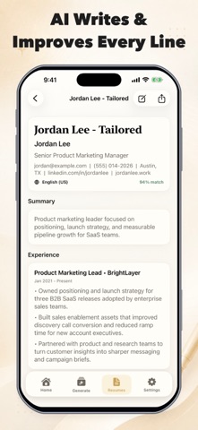 AI Resume/CV Builder & Maker iPhone screenshot