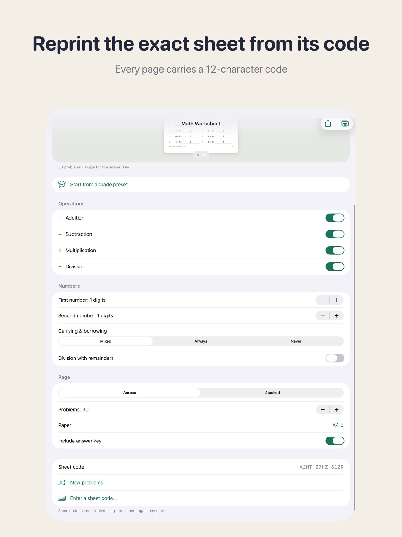 Screenshot 10 of MathSheet: Math Worksheets