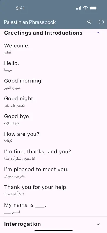 Palestinian Phrasebook screenshot 2 of 10