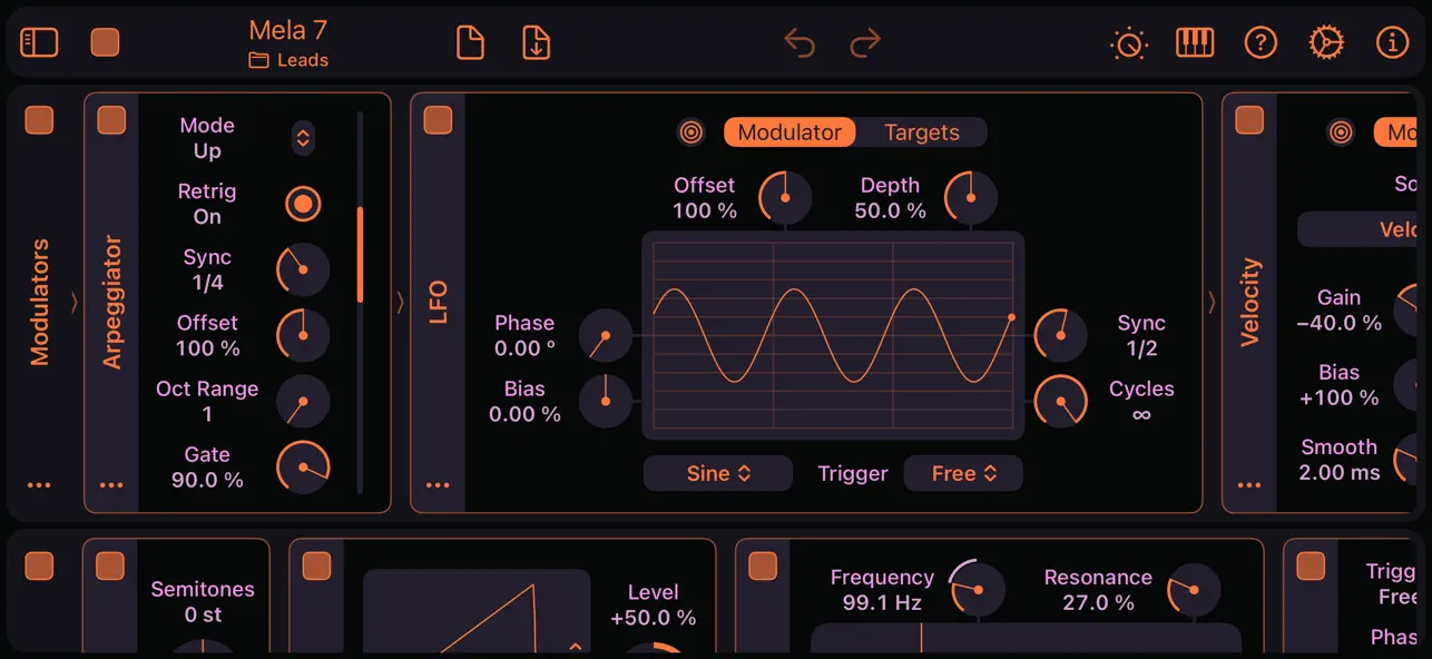 Screenshot #1 pour Mela – AUv3: Synth, FX, MIDI