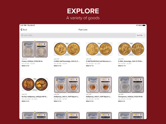 Roxbury's Auction House iPad screenshot