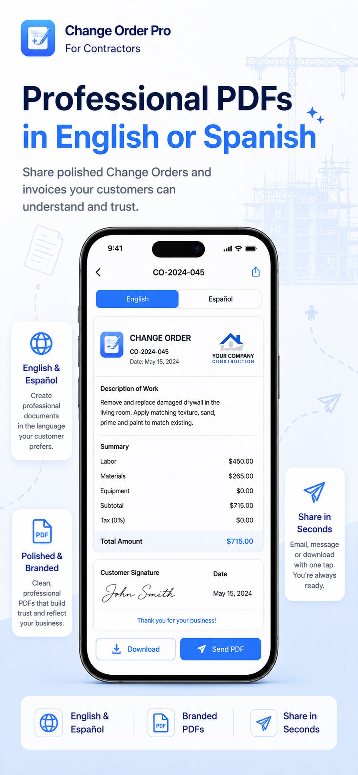 Change Order Pro Contractor screenshot 2