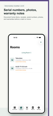 Home Inventory: CoverNest iPhone screenshot