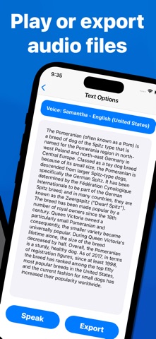 Speechy text to speech reader screenshot