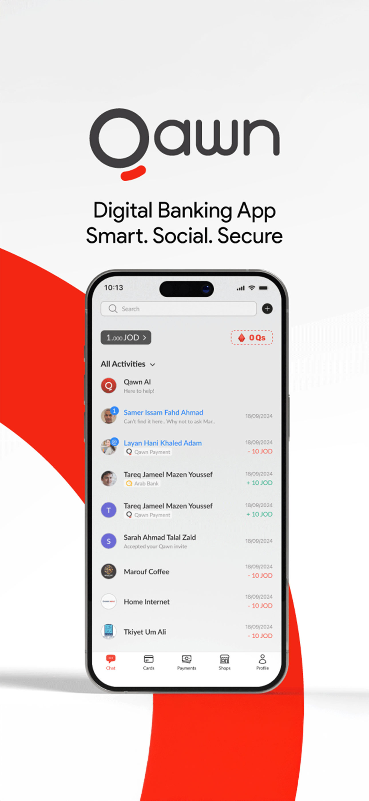 Qawn: Pay, send, receive money