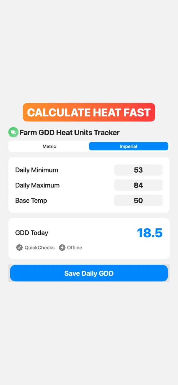 Screenshot #3 pour Farm GDD Heat Units Tracker