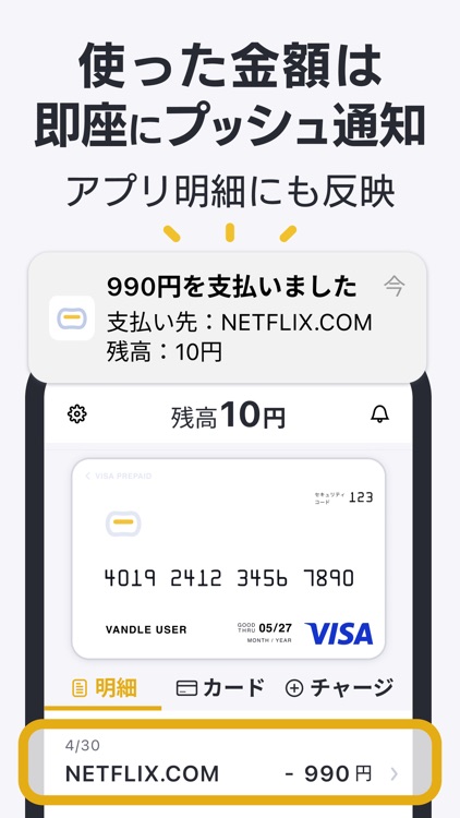 バンドルカード:Visaチャージ式カード、Visaカード screenshot-7