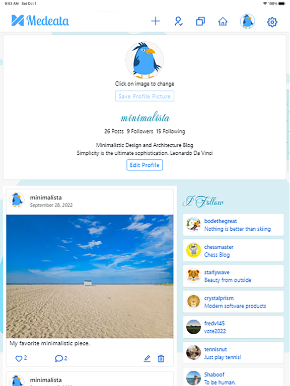 Medeata iPad screenshot 2 - Social Networking app