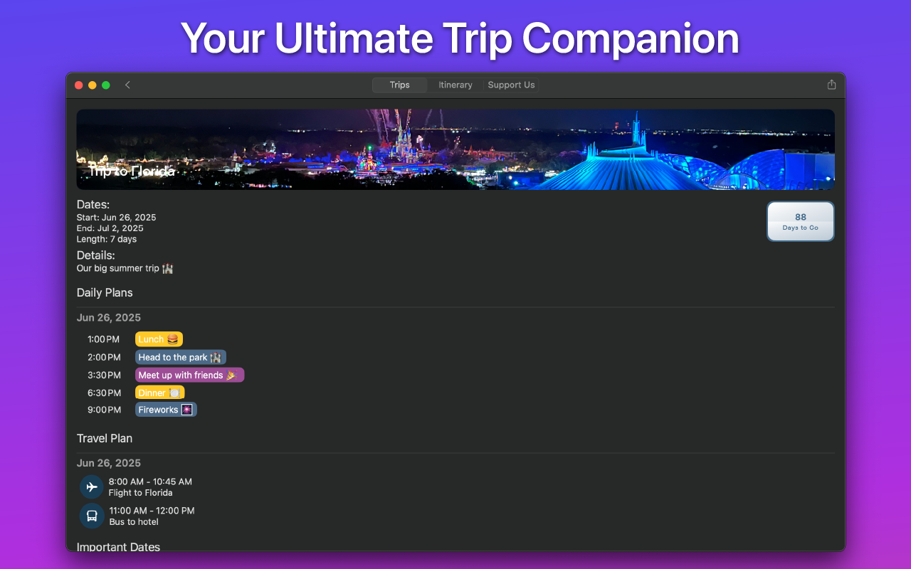 Pocket Trip Planner