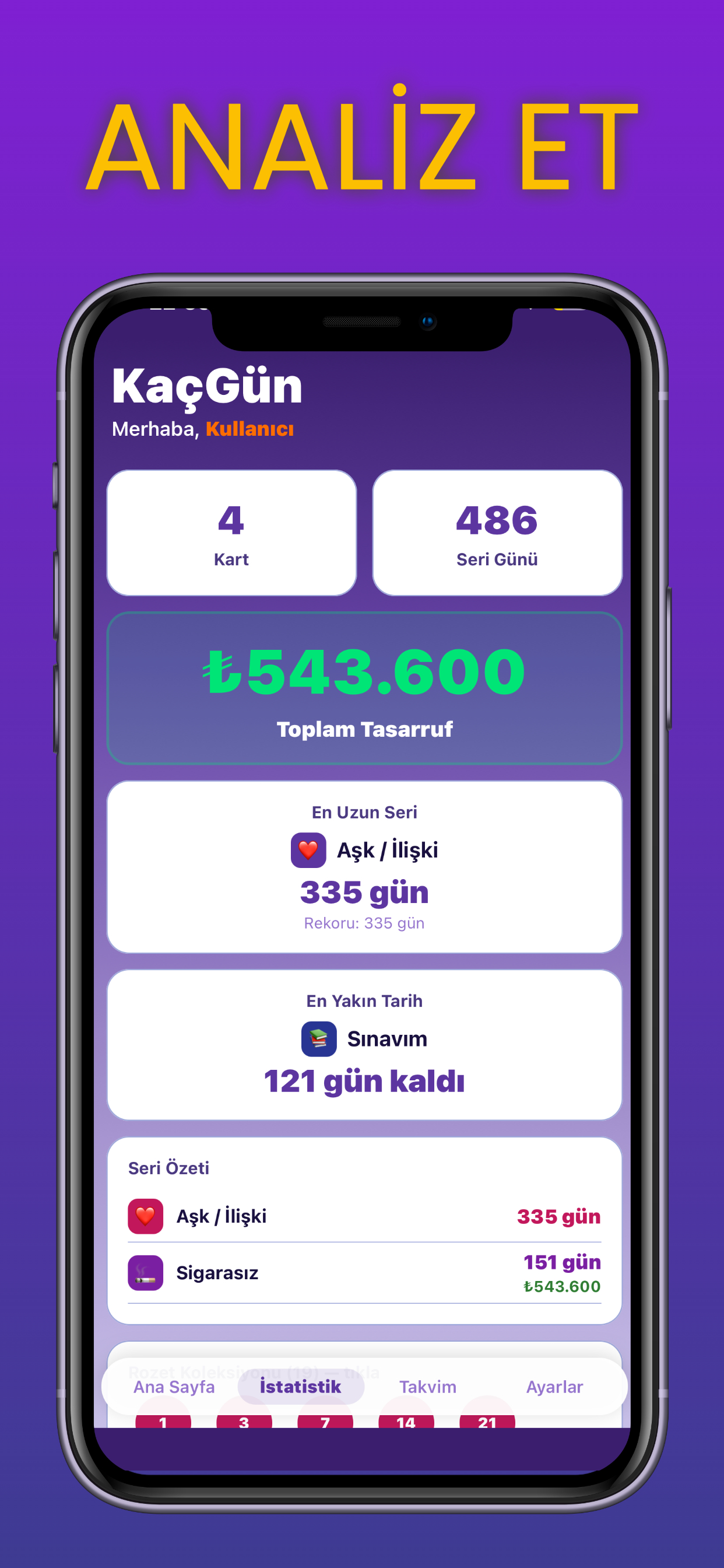 KaçGün — Alışkanlık Takipçisi
