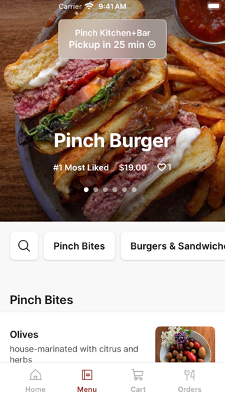 Pinch Kitchen+Bar iPhone screenshot 2 - Food & Drink app