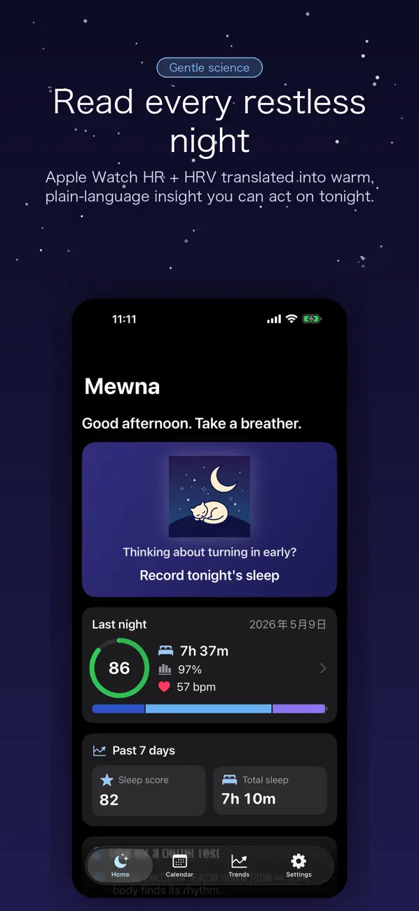 Screenshot #1 pour Mewna - AI Sleep Companion