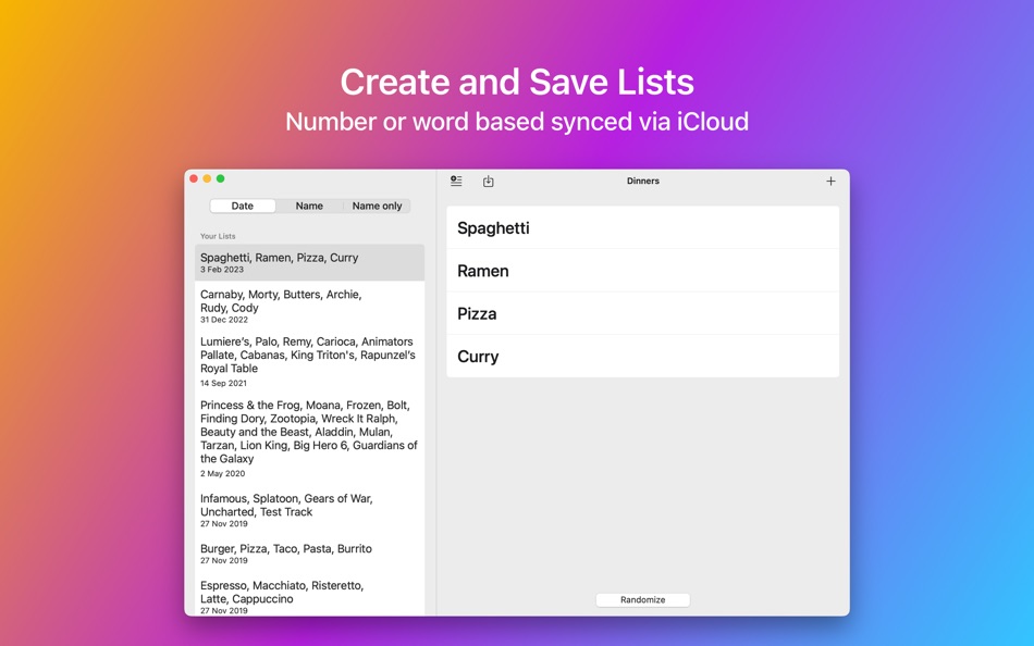 #1. Randomizer (macOS) 来自: Rob Sammons