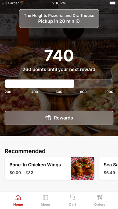 The Heights Pizza To Go iPhone screenshot 1 - Food & Drink app