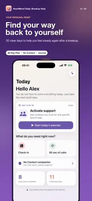 HeartMend Daily: Breakup Help screenshot 1