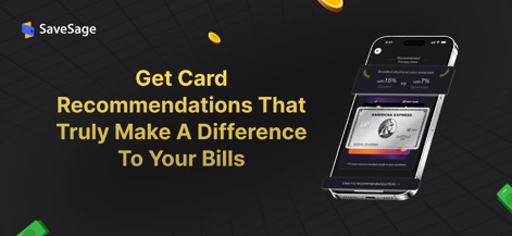 SaveSage®: Credit Card Points - See how the app displays personalized credit card recommendations, highlighting the 'American Express' card and demonstrating 'boosted returns' for optimal savings.