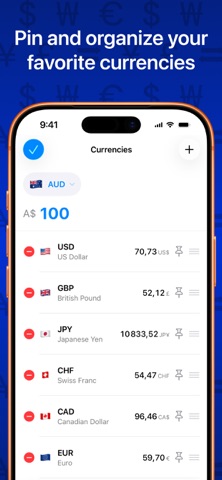 Currency converter: Xrate iPhone screenshot