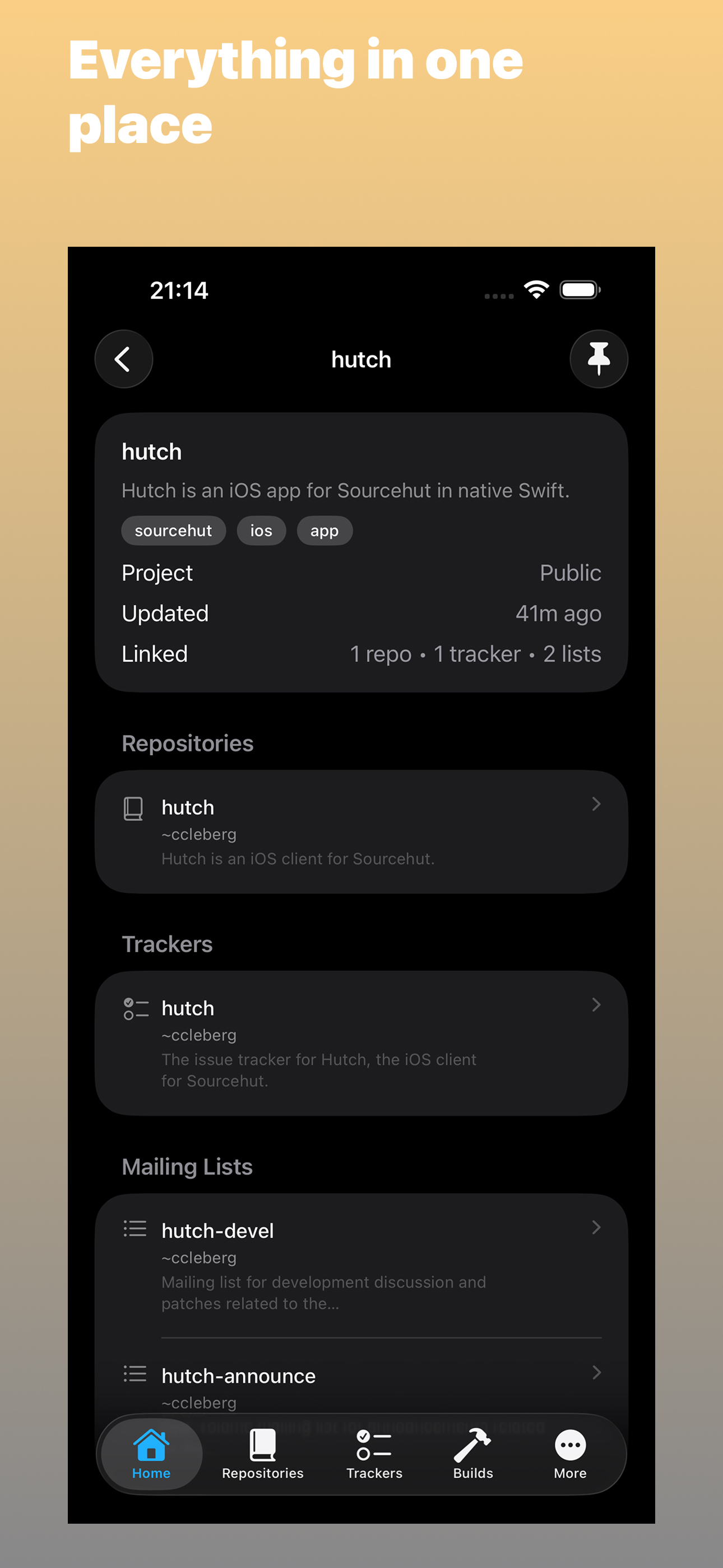 Hutch for Sourcehut