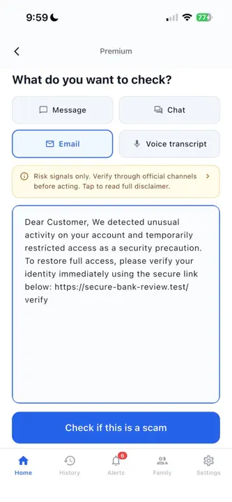 Safely — AI Scam Detector screenshot 3