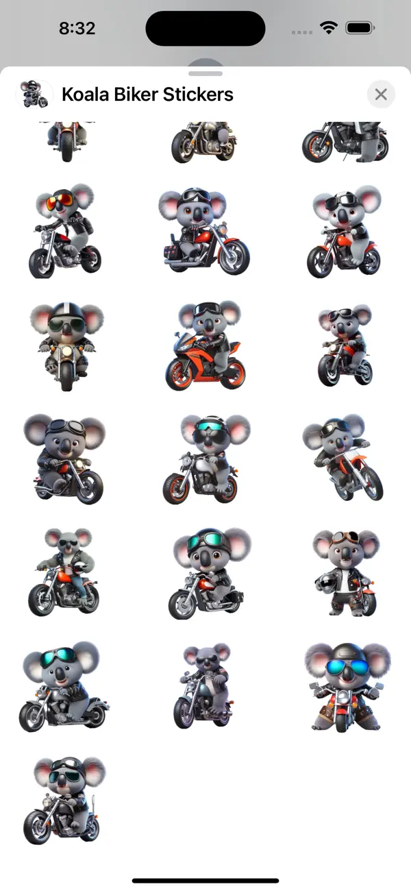 Screenshot #3 pour Koala Biker Stickers