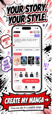Comixa: AI Manga & Anime Maker iPhone screenshot