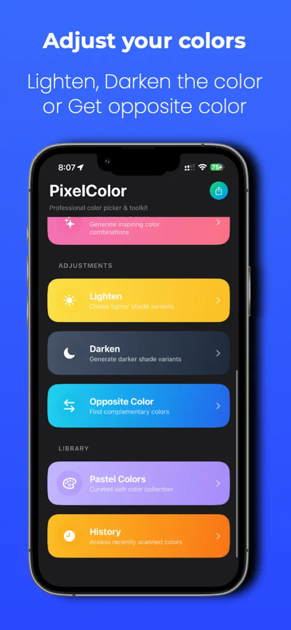 Screenshot #3 pour ColorPixel: Color Picker & RGB