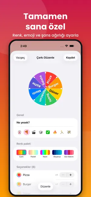 Karar Çarkı: Çevir ve Seç screenshot 2