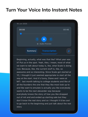 Voink: AI Note Taker iPad screenshot