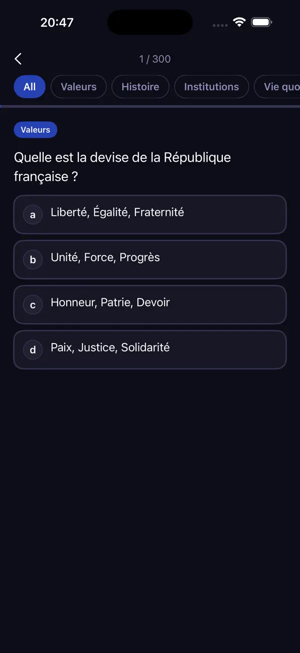 Screenshot #2 pour Examen Civique France - Quiz