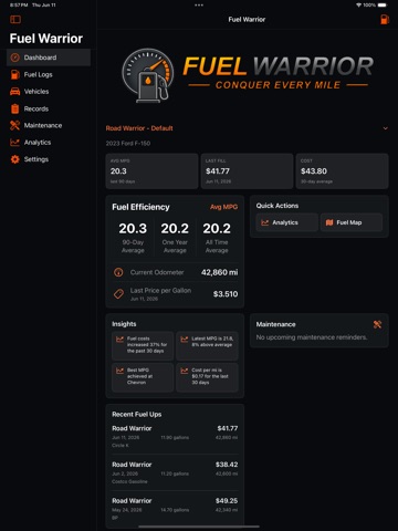 Fuel Warrior iPad screenshot