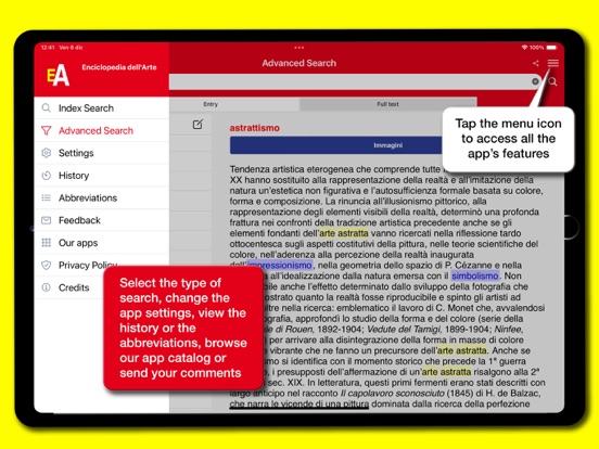 Enciclopedia dell'Arte iPad screenshot