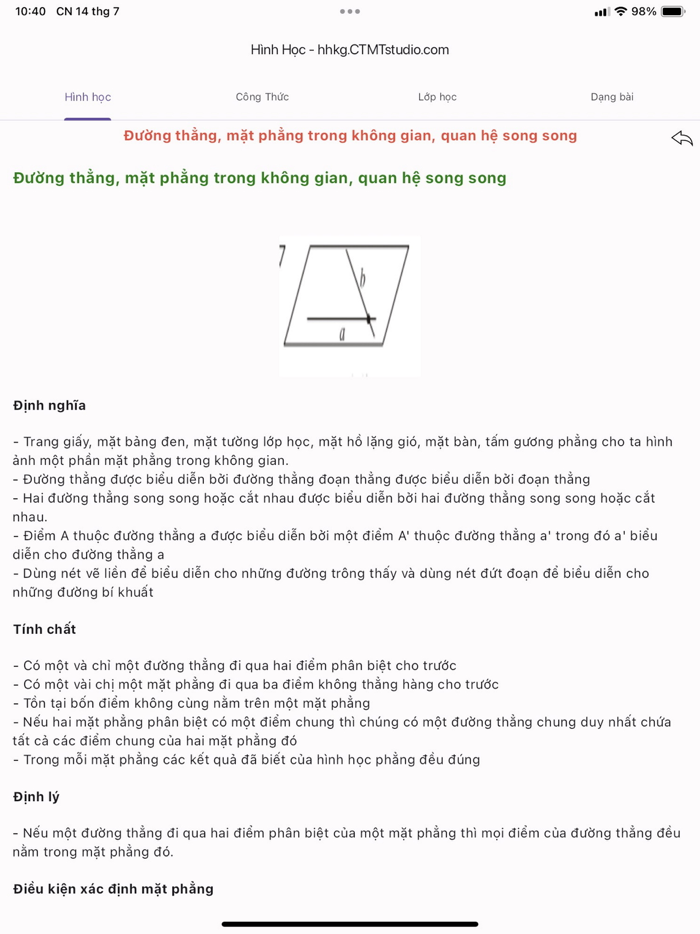 Công Thức Hình Học