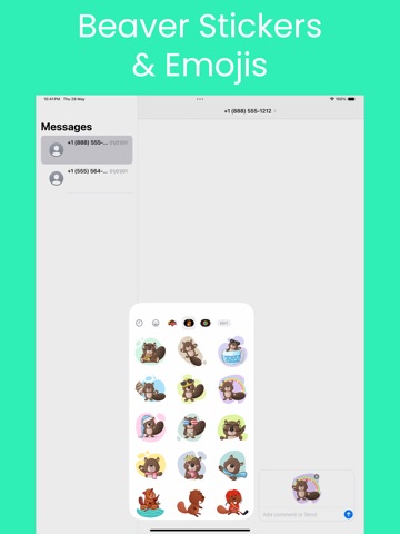 Beaver Stickers & Emojis iPad screenshot