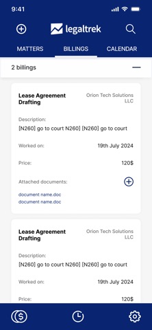 LegalTrek mobile screenshot