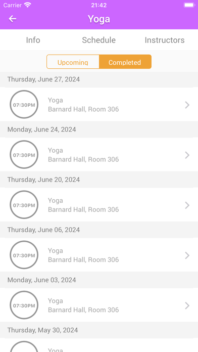 Barnard Fitness Center Screenshot