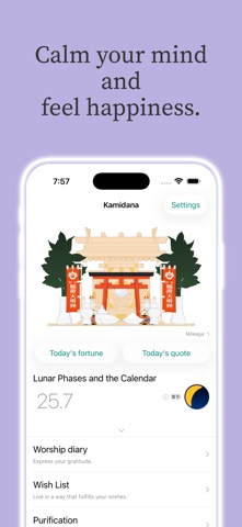 Kamidana: Japanese Zen Habit app screenshot